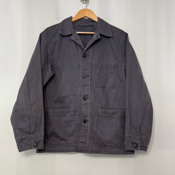 Uniqlo Utility Jacket Chore Coat Canvas Field Gray Men’s Women’s Unisex Small - Picture 2 of 9